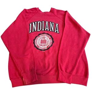 Vintage Indiana University Crewneck Sweatshirt‎ Sweater Tultex Red Size Large